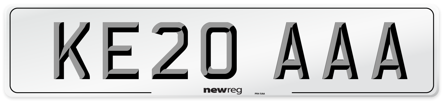 KE20 AAA Number Plate from New Reg